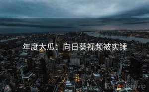 年度大瓜：向日葵视频被实锤